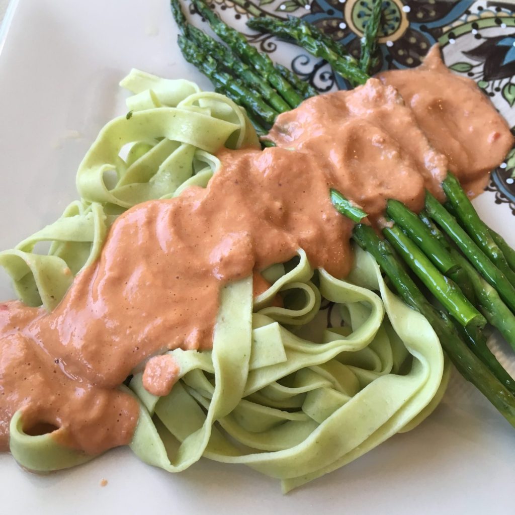 dairy free Tomato cream sauce recipe on pasta